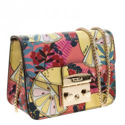 Pre Owned حقيبة كروس فورلا ميني متروبوليس توني روما كوارزو جلد مطبوعة متعددة الألوان