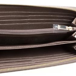 Pre Owned Furla Dark Beige Leather XL Babylon Zip Around Wallet