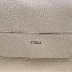 Pre Owned Furla Grey Leather Medium Capriccio Top Handle Bag