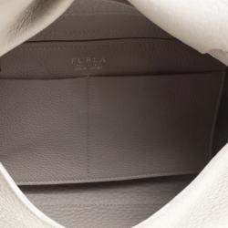 Pre Owned Furla Grey Leather Medium Capriccio Top Handle Bag