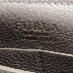 Pre Owned Furla Grey Leather Medium Capriccio Top Handle Bag