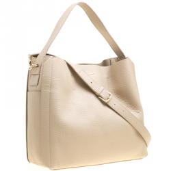 Pre Owned Furla Beige Leather Medium Capriccio Hobo