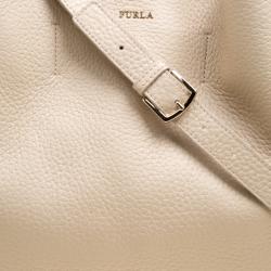 Pre Owned Furla Beige Leather Medium Capriccio Hobo