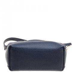 Pre Owned Furla Navy Blue Leather Small Capriccio Tote