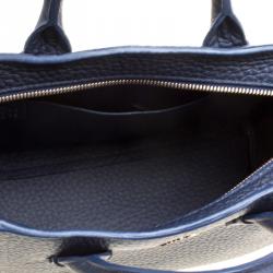 Pre Owned Furla Navy Blue Leather Small Capriccio Tote