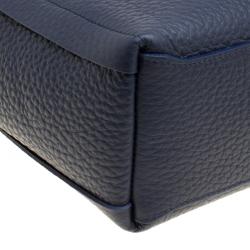 Pre Owned Furla Navy Blue Leather Small Capriccio Tote