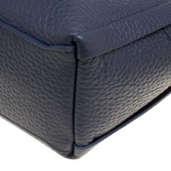 Pre Owned Furla Navy Blue Leather Small Capriccio Tote