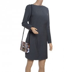 Pre Owned Furla Multicolor Deer Printed Leather Metropolis Crossbody Bag