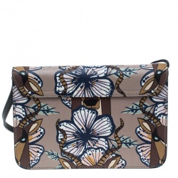 Pre Owned Furla Multicolor Deer Printed Leather Metropolis Crossbody Bag