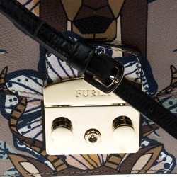 Pre Owned Furla Multicolor Deer Printed Leather Metropolis Crossbody Bag