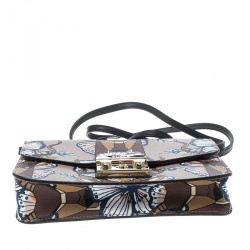 Pre Owned Furla Multicolor Deer Printed Leather Metropolis Crossbody Bag