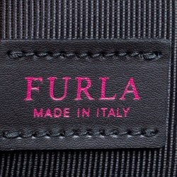 Pre Owned Furla Toni Blu Printed Fabric XL Fenice Top Handle Bag