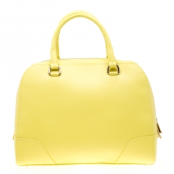 Furla Yellow Leather Top Handle Bag