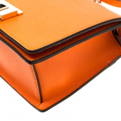 مملوكة مسبقًا Furla Orange Leather Mini Mimi Crossbody Bag