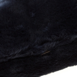 Pre Owned Furla Dark Blue Fur Caos Medium Shoulder Bag