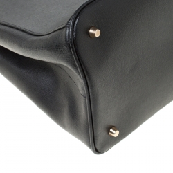 Pre Owned Furla Black Leather Linda Tote