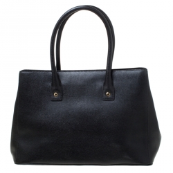 Pre Owned Furla Black Leather Linda Tote
