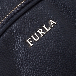 Pre Owned Furla Black Leather Mini Frida Backpack