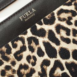 Pre Owned حقيبة فورلا كاندي تفاصيل فهد جلد ومطاط لامعة رمادية/ سوداء