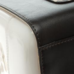 Pre Owned حقيبة فورلا كاندي تفاصيل فهد جلد ومطاط لامعة رمادية/ سوداء