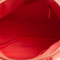 Pre Owned Furla Red Orange Leather Medium Piper Top Handle Bag