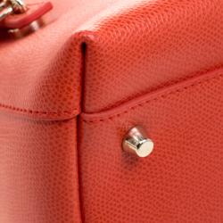 Pre Owned Furla Red Orange Leather Medium Piper Top Handle Bag