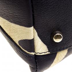 Pre Owned Furla Zebra Print Leather Piper Dome Satchel 