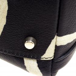 Pre Owned Furla Zebra Print Leather Piper Dome Satchel 