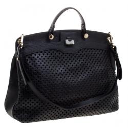 Pre Owned Furla Black Leather Limited Edition Piper Lux Top Handle Bag