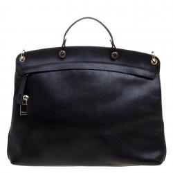 Pre Owned Furla Black Leather Limited Edition Piper Lux Top Handle Bag