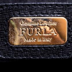 Pre Owned Furla Black Leather Limited Edition Piper Lux Top Handle Bag