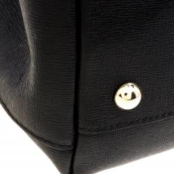 Pre Owned Furla Black Leather Limited Edition Piper Lux Top Handle Bag