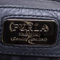Pre Owned Furla Dark Grey Leather Salome Hobo