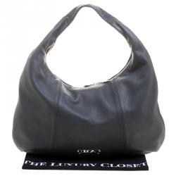 Pre Owned Furla Dark Grey Leather Salome Hobo