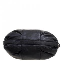 Pre Owned Furla Black Leather Saddle Shoulder Bag