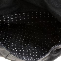 Pre Owned Furla Black Leather Saddle Shoulder Bag