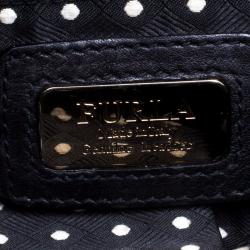 Pre Owned Furla Black Leather Saddle Shoulder Bag