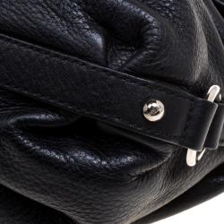 Pre Owned Furla Black Leather Saddle Shoulder Bag