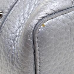 Pre Owned Furla Silver Leather Stacy Drawstring Bucket Bag