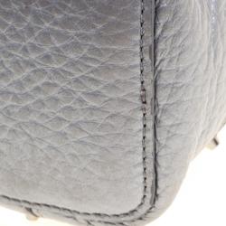 Pre Owned Furla Silver Leather Stacy Drawstring Bucket Bag