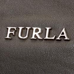Pre Owned Furla Grey Leather Drawstring Shoulder Bag