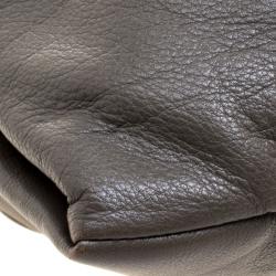 Pre Owned Furla Grey Leather Drawstring Shoulder Bag