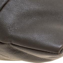 Pre Owned Furla Grey Leather Drawstring Shoulder Bag