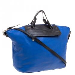 Pre Owned Furla Blue/Blue Leather Convertible Tote 