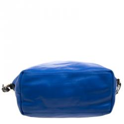 Pre Owned Furla Blue/Blue Leather Convertible Tote 