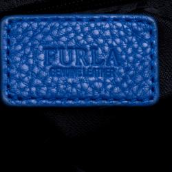 Pre Owned Furla Blue/Blue Leather Convertible Tote 