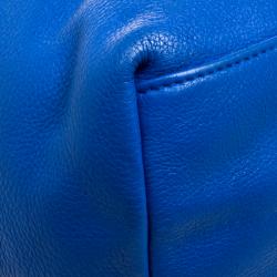 Pre Owned Furla Blue/Blue Leather Convertible Tote 