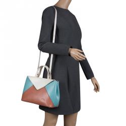 Pre Owned Furla Tri Color Leather Kelis Tote