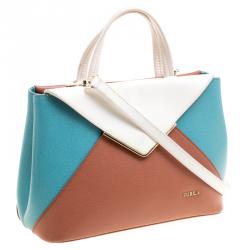 Pre Owned Furla Tri Color Leather Kelis Tote
