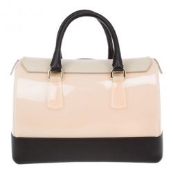 Pre Owned Furla Tri-Color Rubber and Leather Candy Satchel